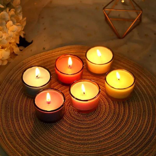 5pcs velas mini velas de aromaterapia com xícara de copo para festas presentes perfeitos para casamento de casamentos de casa bela decoração de casas românticas Celas sem fumaça