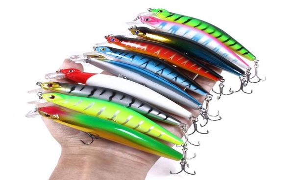 Hengjia Whole 100pcs Fischereiköder 11 cm 14 3G Fischereikochköder für Forellen klassischer Minnow Bass Hartplastik Japan Carbon Hooksmi8843488