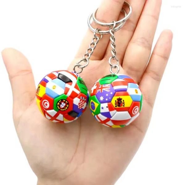 Dekorative Figuren Verschiedene Länder Welt Souvenirs Geschenke Fußballmannschaft Keyring PU -Schlüsselkettenhalter Leder Fußball