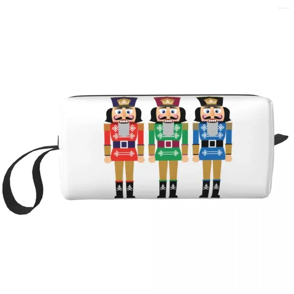 Bolsas de cosméticos Cartoon Toy Soldier Christmas Bolsa de higieness para mulheres maquiagem de beleza