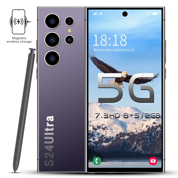 2024 S24 Smartphone di ricarica wireless Ultra Wireless 5G 7.0HD 16GB+1T SIM Dual SIM Cell Phones cellulare Android Sbloccato 72 MP 7000MAH Mobile telefono