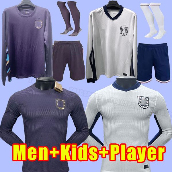 Manga comprida 2024 2025 STERLING camisas de futebol KANE RASHFORD SANCHO GREALISH MOUNT FODEN HENDERSON SKA EnglandS 24 25 nacional futebol masculino adulto casa fora