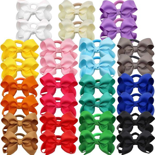 Haarzubehör 20 Boutique Haarbögen elastische Krawatten Kinderkautschukbänder Pferdeschwänze Baby- und Mädchen Haarklammern (Großhandel) D240514