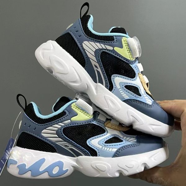 2024 Neues Boa Lock Mesh Kindervater Dad Schuhe Jungen und Mädchen Runningschuhe rotierende Schnalle Sportschuhe Kinder Schuhe Größe 26-37 Mix bestellen kostenlos Versand ohne Kiste