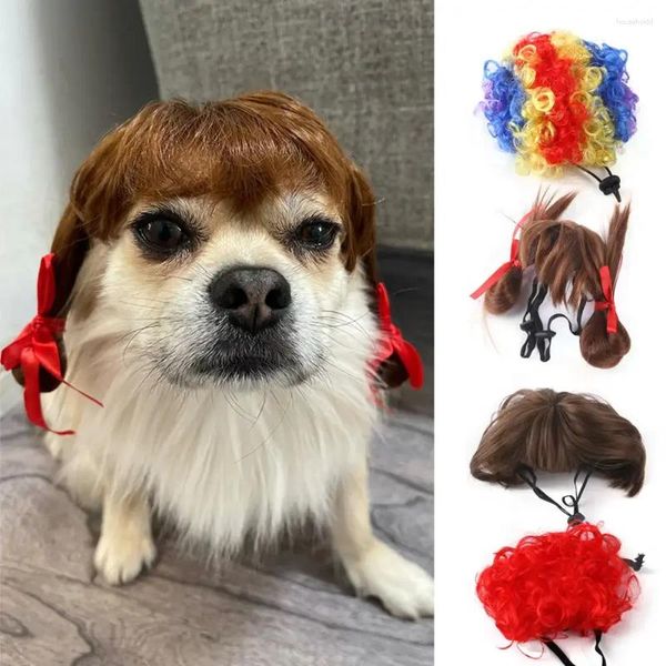 Kedi Kostümleri Evcil Hayvan Peruk Cosplay Props Komik Köpekler Kediler Çapraz giyinme Saç Şapkası Baş Aksesuarları Halloowen Noel Evcil Hayvanları Malzemeleri