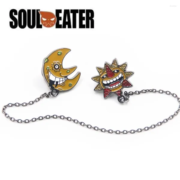 Spille anime Soul Eater smalto Pinces Pins the Sun and Moon Chain Badges Pendant COSPLAY PROPS PROPS PER IL REGALO