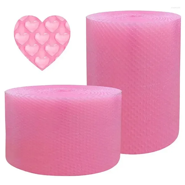 Подарочная упаковка 20 см x 5 метра розовый воздушный пузырь Ролл любовь любовь в форме сердца Favors Favors Подарки Упаковка пена наполнителя свадебное декор.