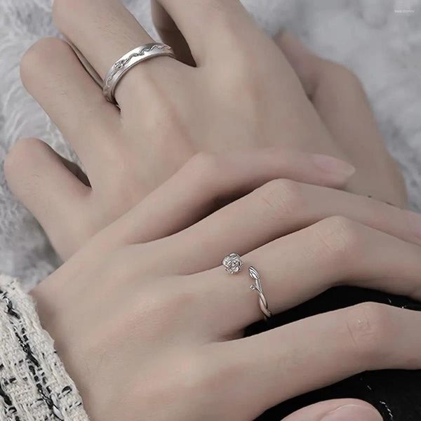 Cluster Rings 2 donne con disegni semplici e personalizzati Coppia di rose spinose Accessori di moda regalo di San Valentino