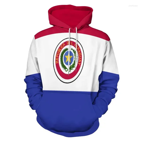 Herren Hoodies 3D Print Paraguay South Africa Flagge Hoodie Männer Italien National Langarm Pullover Sweatshirt Herbst Spring Tops Mantel Mantel