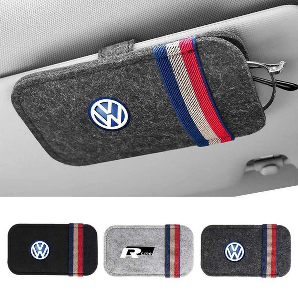 Autoaufkleber Auto Sonnenbrille Organizer Bag Brillenhalter Brille Aufbewahrungsclip für VW Volkswagen Rline Golf CC GTI Tiguan Passat Accessoires T240513