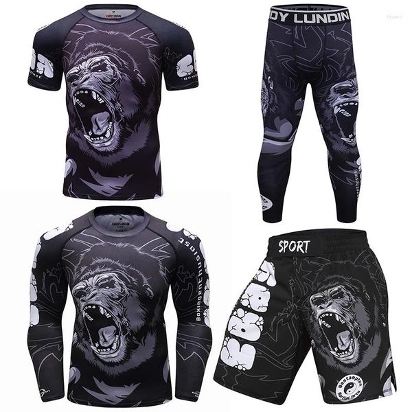 Testros masculinos Cody Men Kickboxing Conjuntos de kickboxing MMA BJJ GI RashGuard T camisetas muay thai shorts RASH RASH ROURS DE CLOITAÇÃO