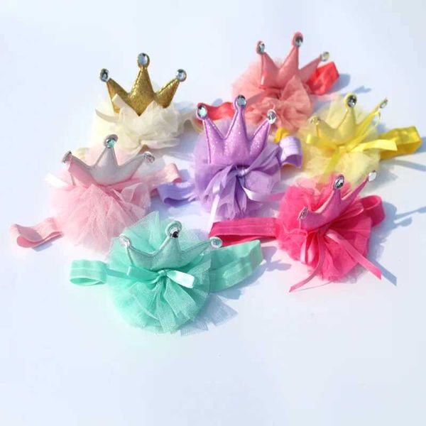Haarzubehör süße Prinzessin Baby Stirnband Spitze Blume Kronhaar Band für Neugeborene Mädchen elastische Turban -Kind -Requisiten Kinder Haare Accessorie