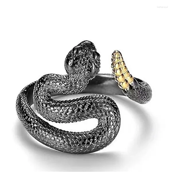 Ringos de cluster Anel de diamante personalizado jóias masculinas Cool Retro Classic Dynamic Animal Snake Design para homens acessórios para os dedos