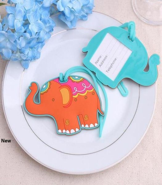 50 pezzi Lucky Elephant Bagage Tags Baby Shower Bombons Fette di nozze Giveaways Regalo aereo per bagagli regali creativi RRA19093156568