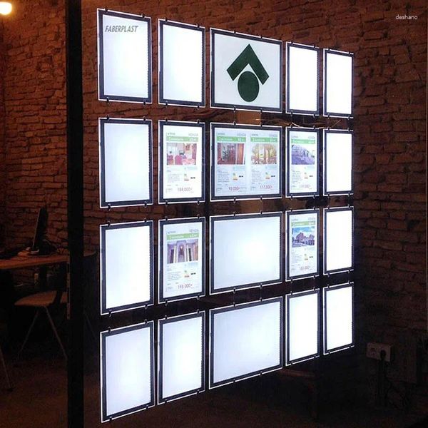 Frame (pacchetto/12 unità) A3 Visuali per interni del fornitore di finestre a LED Agente Estate LED a facciata singola