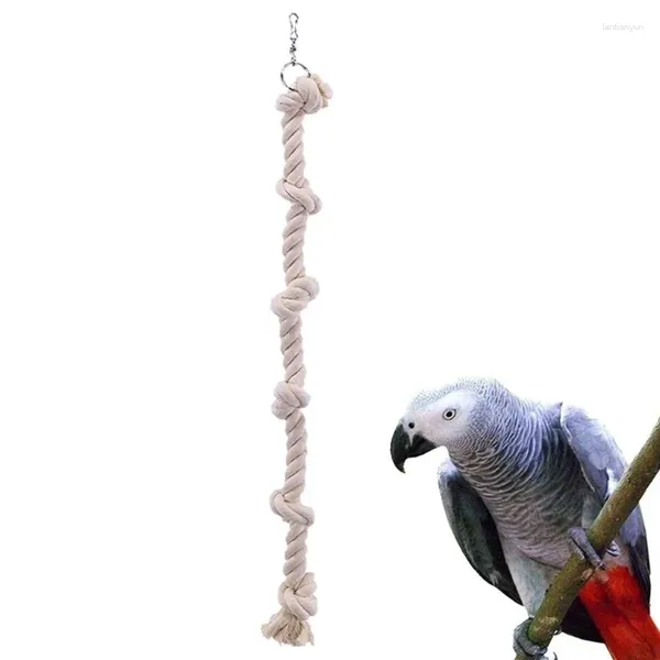 Andere Vogelvorräte Schwingen Käfig Hängendes Kauen -Baumwollseil mit Knoten resistenten Papageienklettern Spielzeug Langeweile Brecher für Wellensittiche B03E
