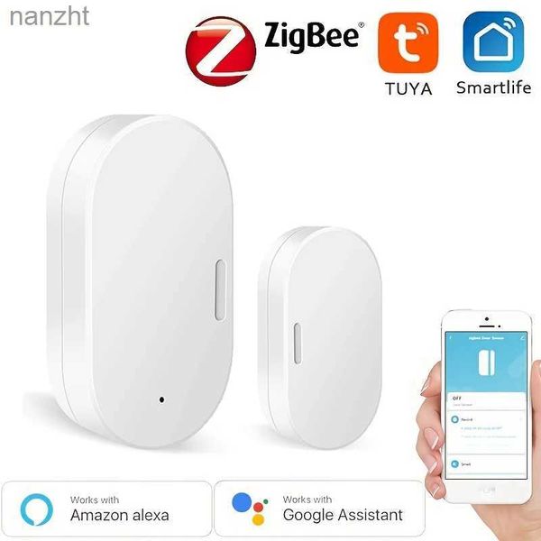 Sistemas de alarme Tuya Intelligent ZigBee Window Sensor de contato Sensor magnético independente do Google Notificação de segurança doméstica Controle de voz WX