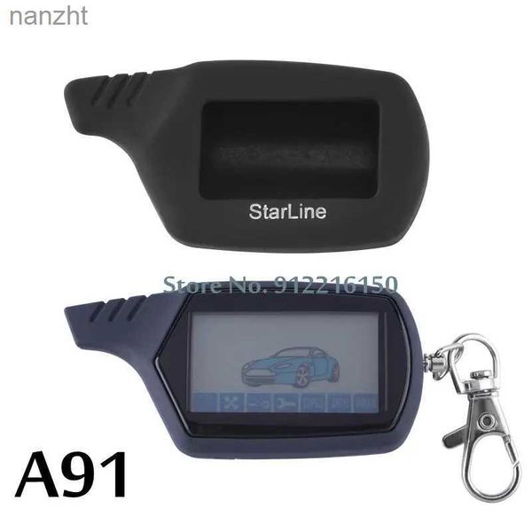 Sistemas de alarme A91 Diálogo LCD Controle remoto FOB KeyChain para alarme de carro de duas vias Starline A91 Randglar Alarm WX