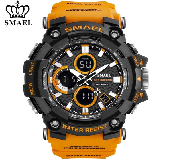 SMAEL 1802 Sport Luxury Watch Men Dual Display Digital Analog Electronic Quartz Uhren 30m wasserdichte Armbanduhren Beste Geschenkuptionen 2262617