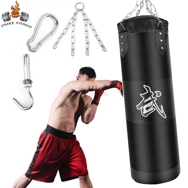 Punch Sandsack Langlebiger Boxen schwerer Beutel mit Metallkette Haken Carabiner Fitness Training Kick Kick Karate Taekwondo 240506