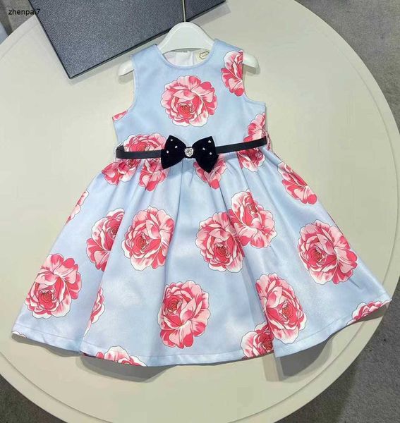 Top Girl Dress Leder Bug Bundsbändigkeit Kinder Rock Größe 110-160 Designer Babykleider 3d Blumendruck Kinder KNOCK Jan20