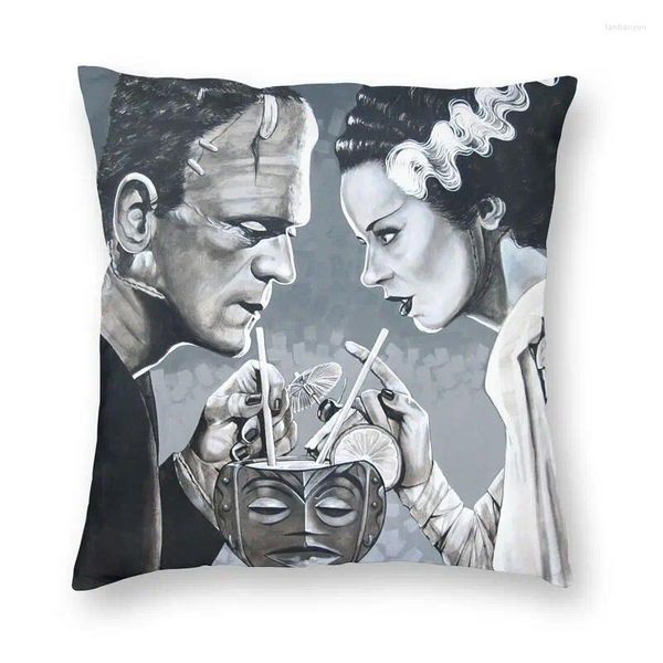 Pillow Bride of Frankenstein Love Nordic Cover Decor Home Decor de ficção científica Film de terror