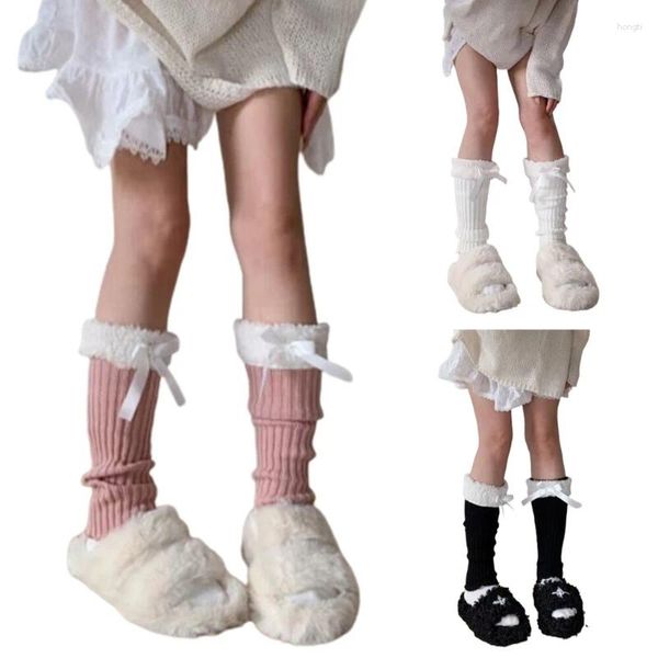 Donne calzini a maglia a maglia ad alta parte del tubo lungo a maglia a maglia copertura del piede non slip.