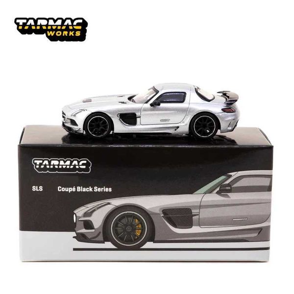 Dascast Model Cars Tarmac Works 1 64 TW SLS Coupé Schwarzer Serie Silber -Legierungsauto Modell T240513