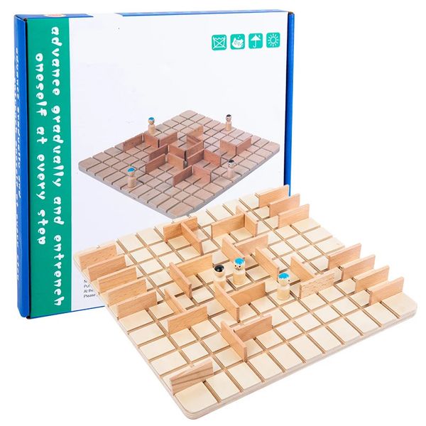 Crianças Jogos de pensamento lógico Toys de xadrez de madeira Parent-Child Interactive Board Games Toys Educacional para Crianças Treinamento Cerebral 240514