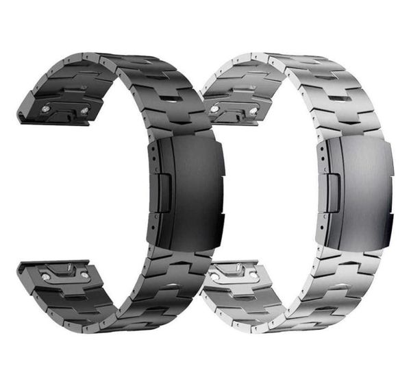 Quickfit 22 -мм 26 -мм часовые полосы для Garmin Fenix 5 5x Plus Titanium Metal Staine Steel Steel Brap Easyfit Bracelet Bracelet H5942953