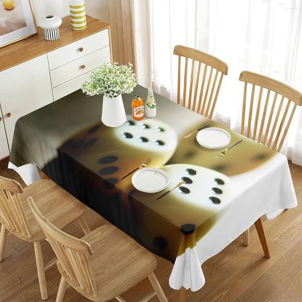 Tischtuch Rechteck Tischdecke Würfelspiel Thema für Wohnzimmer Party Ess Bankettdekoration