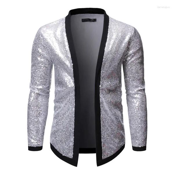 Herrenanzüge rote Pailletten Blazer Männer Slim Fit DJ Nightclub Prom Menens Party Hochzeit Smoking Anzug Jacke Bühnenkleidung für Sänger