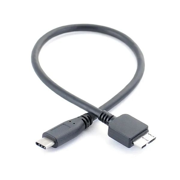 30 cm USB 3.1 Typ C zu MIRCRO B HDD-Datenkabel USB-C-USB-Typ-C zu MICRO USB 3.0 Hochgeschwindigkeitsdatenübertragungsladungskabelkabel