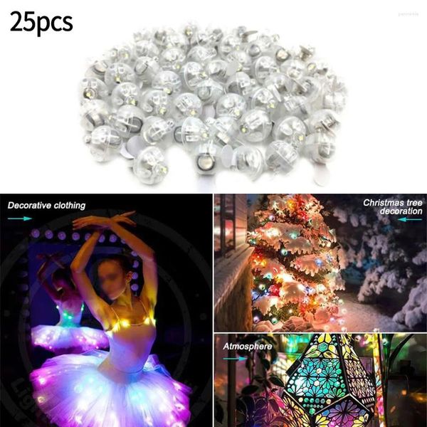 Decoração de festa 25pcs liderou copo pequeno bola redonda de bola de brilho leve lâmpadas luminosas lanternas para casamento