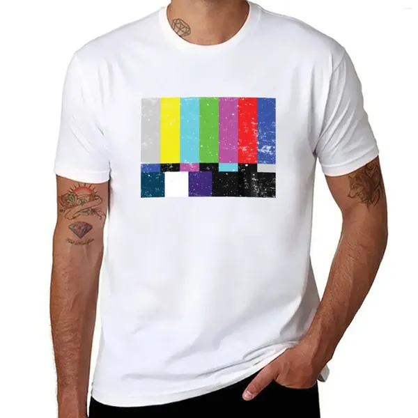 Linhas de teste de TV masculinas (meia camiseta, mais tamanhos de tamanho de roupas para homens