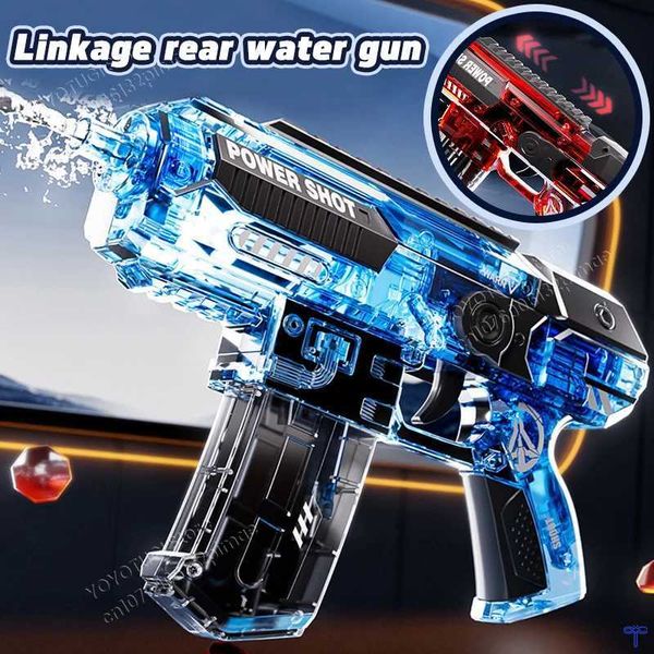 Giocattoli per pistola completamente automatica per acqua elettrica pistola estate estate ad alta tensione di energia caricatore pistola per bambini spiaggia di grande capacità giocattolo acquatico t240513