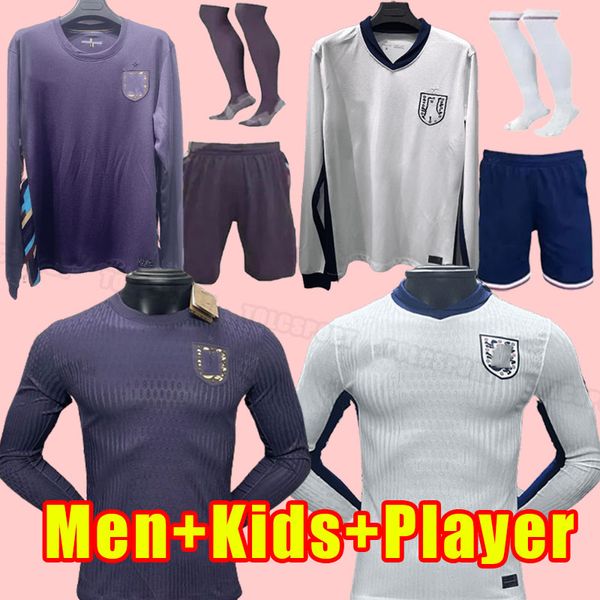 Manga longa 2024 2025 KANE STERLING camisas de futebol 24 25 RASHFORD SANCHO GREALISH MOUNT SKA camisa de futebol masculino INGLATERRA FODEN uniformes casa fora kits completos