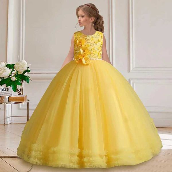 Mädchenkleider Blumenmädchen Hochzeitskleid für Teenager im Alter von 12 bis 14 formalen Ballkleid für Kindergeburtstagsfeier Karneval Prinzessin Kleid für y240514