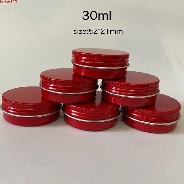 30 ml rote DIY -Kerze leer runde kleine Aluminiumbox Metall Blechdosen Schönheit Face Foot Creme Nachfüllbares Jar Potgoods FWPPG SBOLN SBOLN