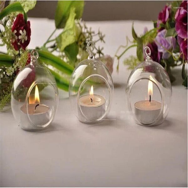 Kerzenhalter klarer Glasball Hanging Air Plant Terrarium Hochzeit Candlestick Teelight für Wohnkultur 8 cm 10 cm 12 cm 15 cm