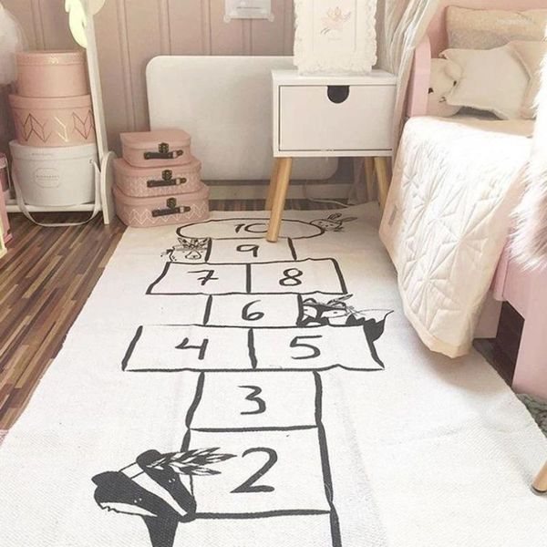 Teppiche Checkers Spiel Babyboden Crawling Hopscotch Spiel Teppich Kinder Kinder Raumdekoration kriechende Matte