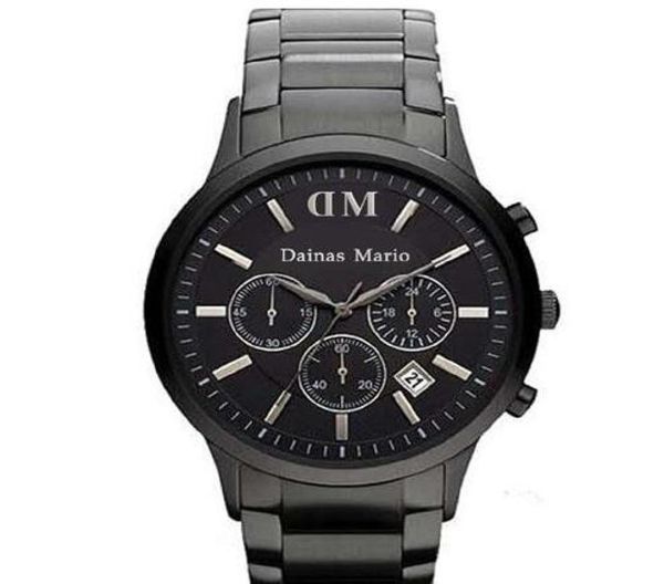 2017 MANS MAÇAS CLOONAGRA CLONOGRATO Gunmetal Ion Steel Black Men039s Watch AR2453 AR2460 AR2461 Original Box6546349