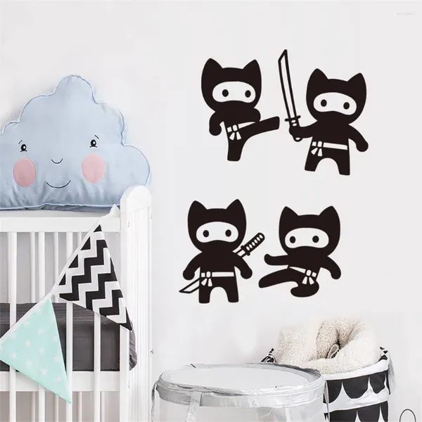 Наклейки на стены мультфильм персонаж ниндзя детская спальня украшения домашние обои аксессуары