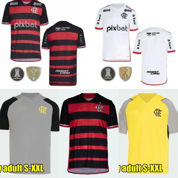 Flamengo 24 25 Maglie da calcio 2024 2025 Shit da calcio kit per bambini Kit Shirt de Arrascaeta E.Ribeiro Gabi B.Henrique David Luiz Diego Pedro Gerson Player Man Man