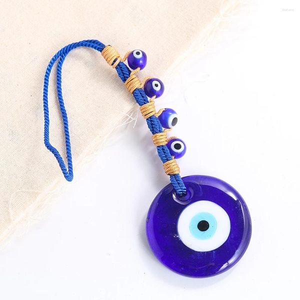 Dekoratif figürinler 1pc Türk mavi göz kolye basit iblis araba asılı anahtarlık cep telefonu zinciri süslemeler artefakt