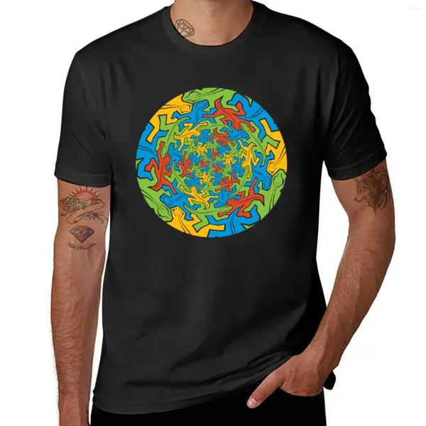 Polos masculinos, os muitos lagartos Sphere M. C. Escher camiseta