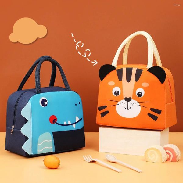 Garrafas de armazenamento Cartoon Animais Bolsa Térmica Bolsa Isolada Bolsa Picnic Travel Breakfast Box Escola Crianças Comida Comida Bolsa