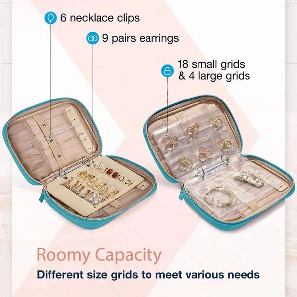 Aufbewahrungsboxen Schmuck Reiseorganisator Hülle transparente Buchring Binder Taschen klarer Broschüre Reißverschluss Beutel Make -up -Tasche