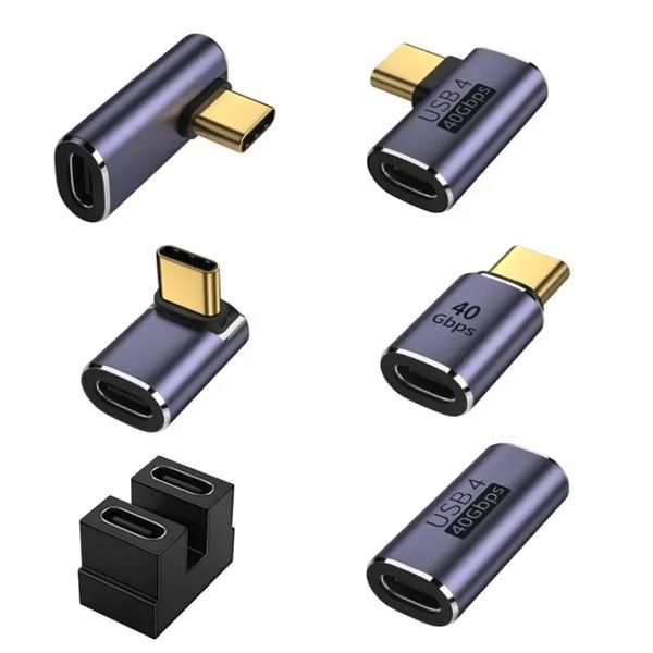 1pc 90 Grad USB C -Wandlertyp C Adapter weiblich bis männlich rechtwinkeliger Ellbogen USBC Earphone Audio -Daten laden Extender -Adapter auf