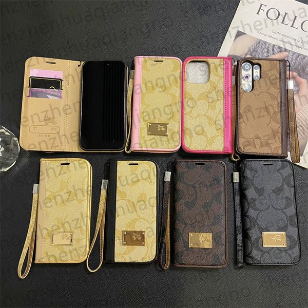 Para iPhone 15 Pro Max Case de couro Flip Phone Case iPhone 14 Pro Max 12 13 11 XS XR 15 Plus Caso Brand Wallet Cartão de crédito Samsung Galaxy S24 Ultra S23 S22 Plus Phonecase